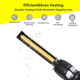 LURA PTC ceramic hot comb heats quickly for efficient styling