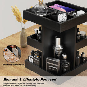 Luraxquty eco-friendly wood and matte black finish adds stylish durability.