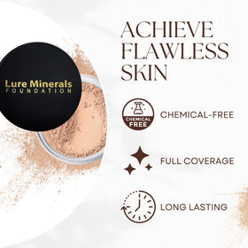 Lure Minerals foundation free of harsh chemicals suitable for sensitive skin