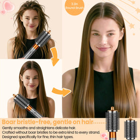 Luresta nylon bristles provide gentle detangling and heat resistance.