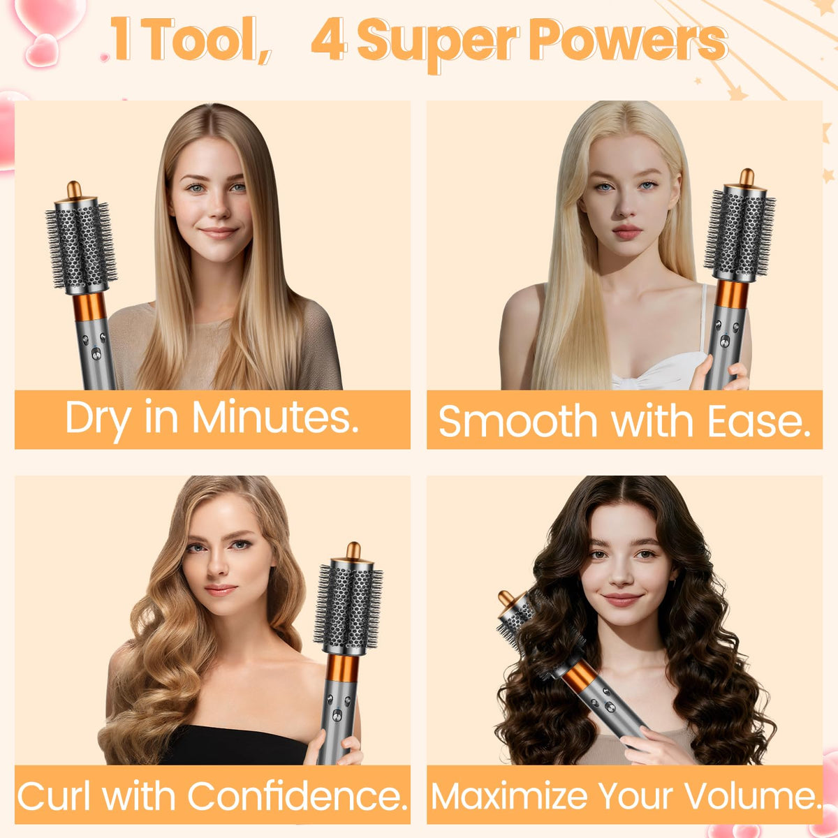 Luresta round volumizing brush with 3.2-inch barrel ready for quicker drying.