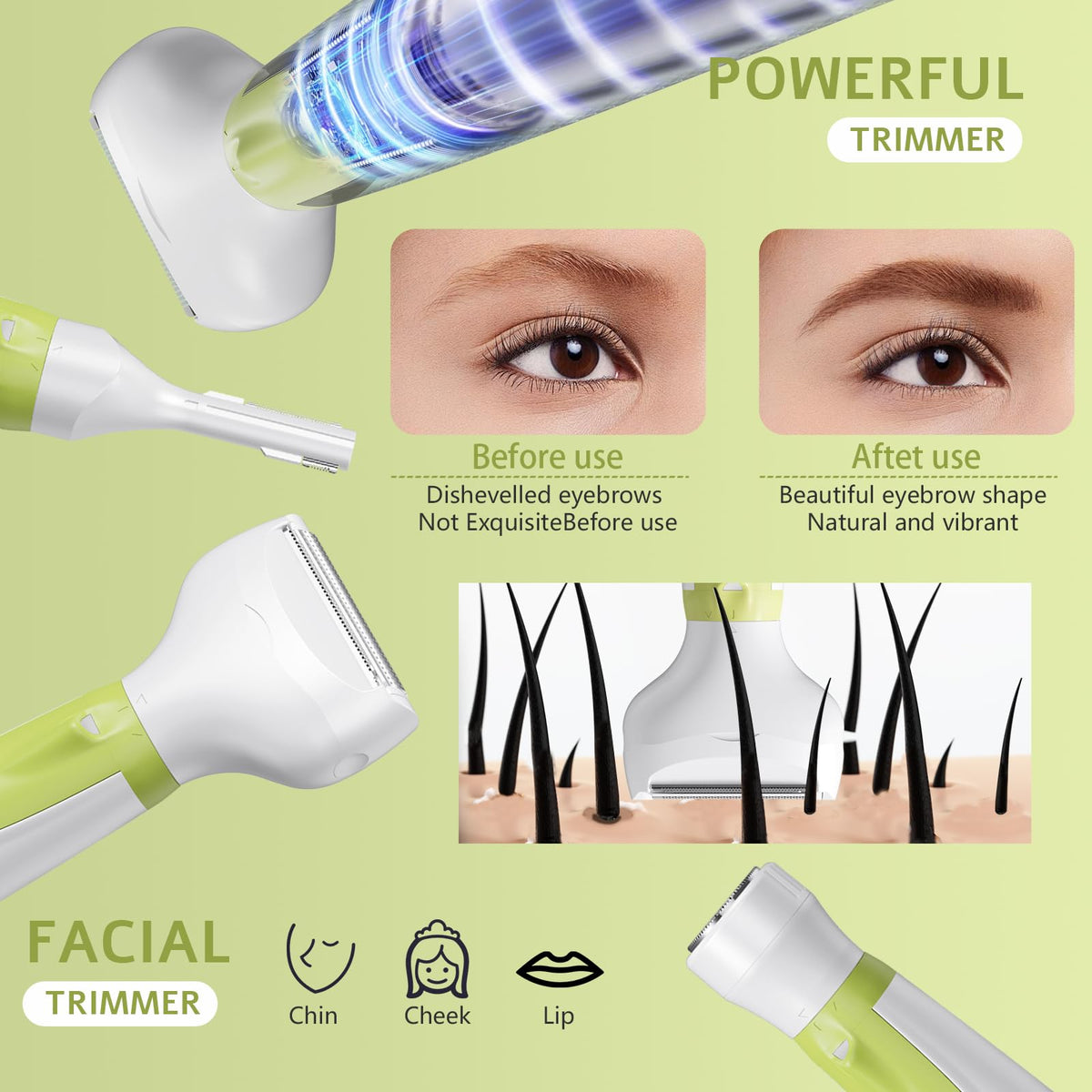 Lurini facial head delivers a gentle close shave for sensitive skin.