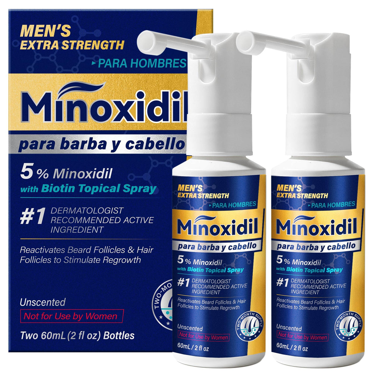 LUROUKED Minoxidil beard spray for easy targeted facial hair application.