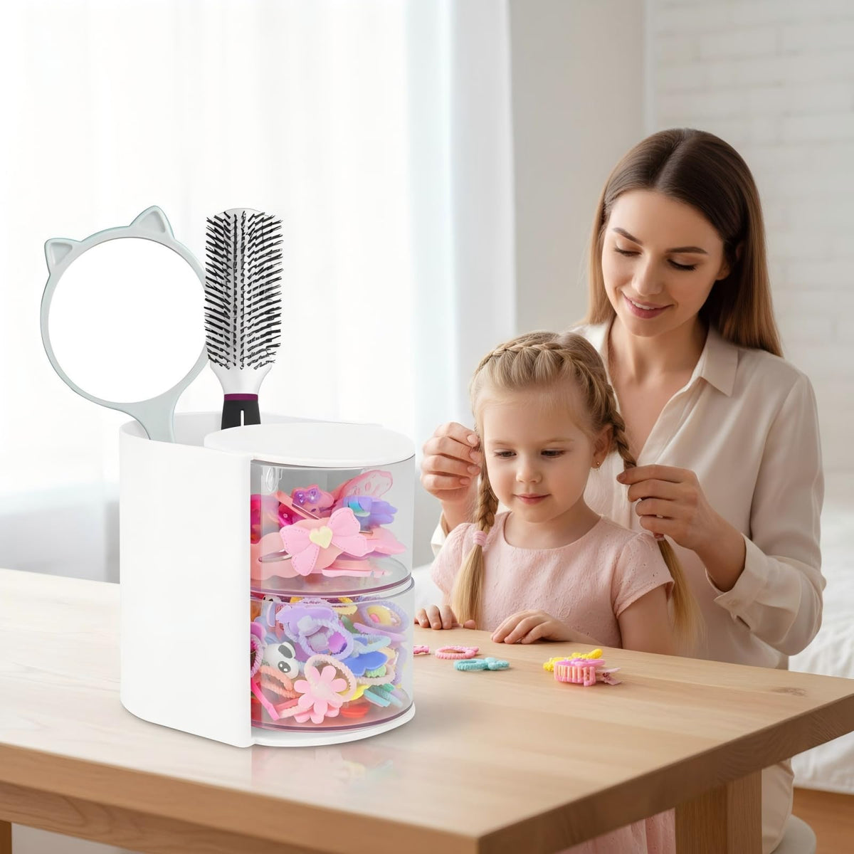 Luscinia hair brush holder storage tower keeping brushes organized and handy