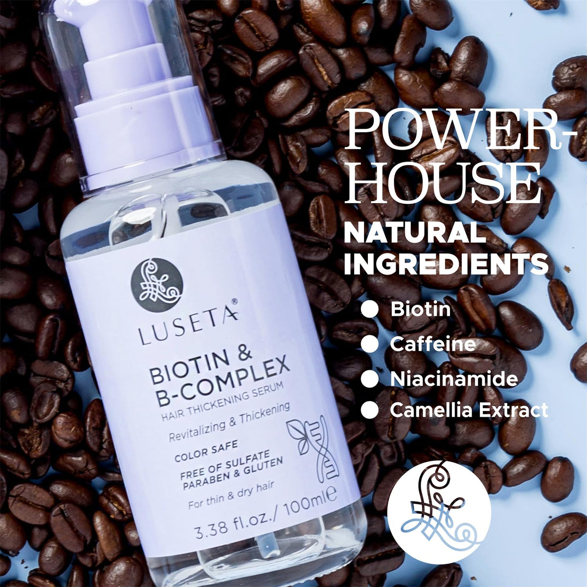 Luseta Biotin B-Complex Hair Oil application on lengths for hydration and frizz control.