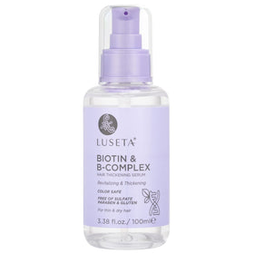 Luseta Biotin B-Complex Hair Oil bottle with dropper for nourishing hair and fuller look.