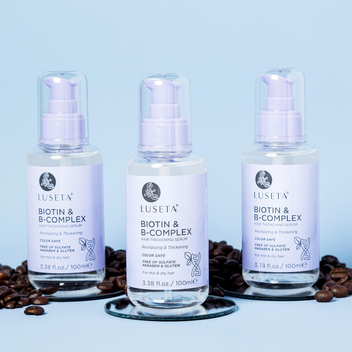 Luseta Biotin B-Complex Hair Oil no-frizz gloss on hair after use shows smoothing.