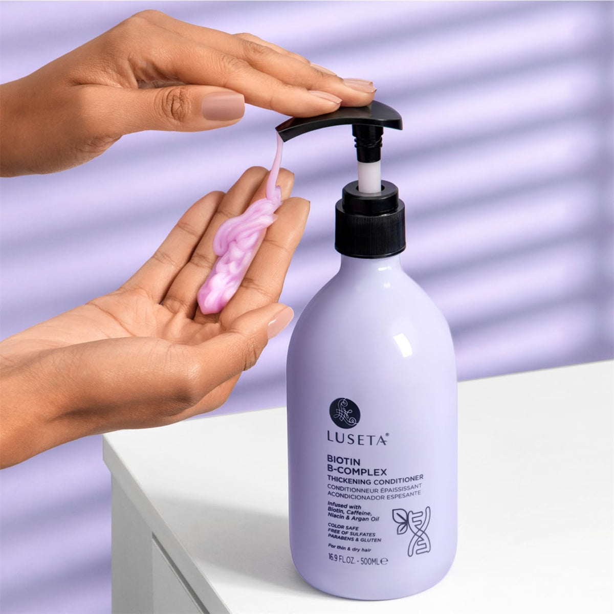 Luseta caffeine-visual closeup suggests scalp circulation benefits during use