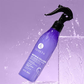Luseta Biotin & Collagen spray provides invisible heat shield.