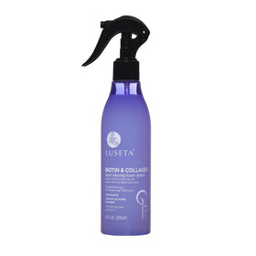 Luseta Biotin & Collagen heat protection spray bottle pre-styling shield.