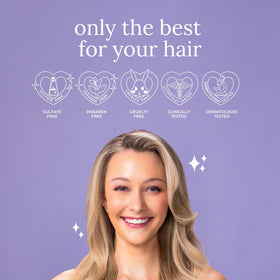 Luseta Biotin Trio conditioner application for softer, fuller hair.