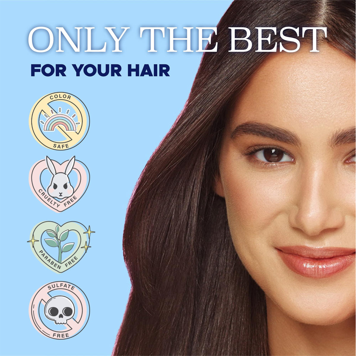Luseta Blue Conditioner and hair strand illustrate color-depositing balance.
