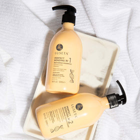 Luseta Bonding Conditioner application on damp hair for smoother strands