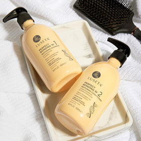 Luseta Bonding Shampoo lather shown during shower