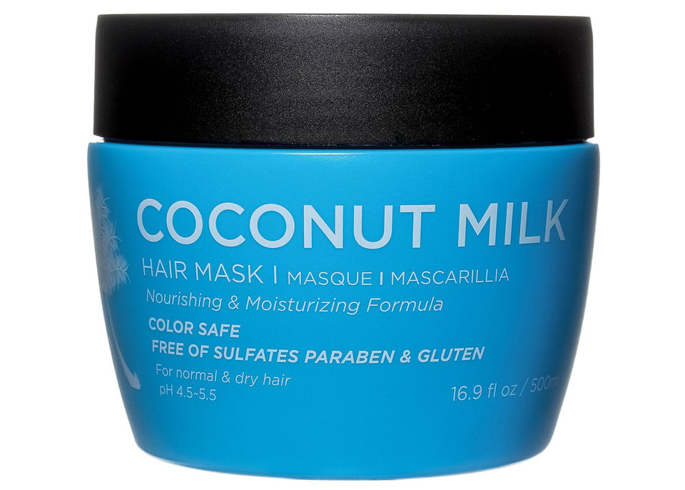 L Luseta Coconut Milk Hair Mask bottle on shelf promotes hydration