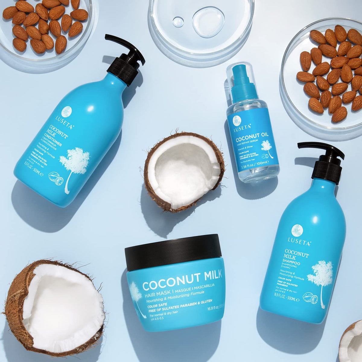 Shower routine featuring Luseta duo for moisture