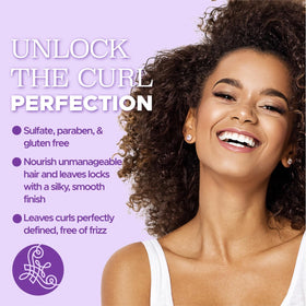 Luseta Curly Hair Mask ingredients card featuring coconut and rose oils