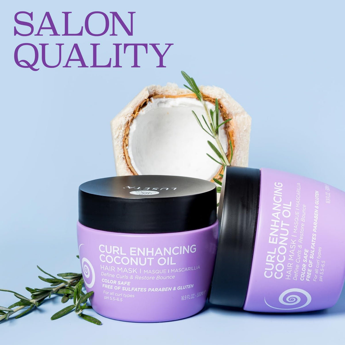 Applying Luseta Curly Hair Mask in the shower for detangling and conditioning