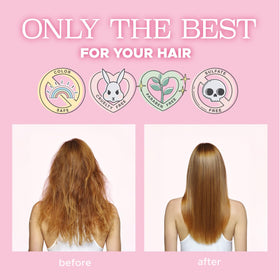 Damaged hair appearing softened after Luseta Glossy Pearl Leave-In