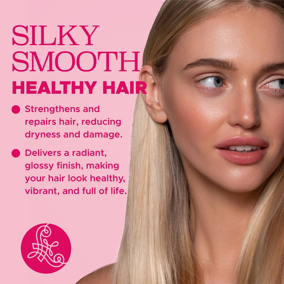 Hair with enhanced shine after using Luseta Glossy Pearl Leave-In
