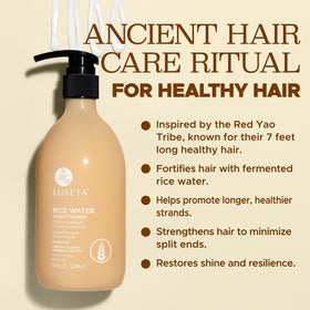 Luseta Rice Water Conditioner close-up emphasizing natural shine