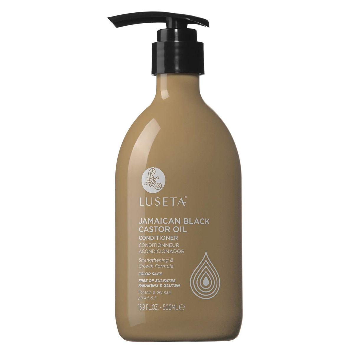 Luseta Jamaican Black Castor Oil Conditioner bottle shows deep nourishment for fine, dry hair