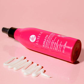 Luseta Keratin Leave-In Conditioner helping repair damaged ends and boost shine