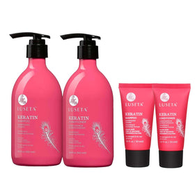 Luseta Keratin Shampoo full-size bottle with gentle cleansing for color-treated hair.