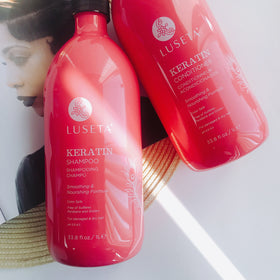 Luseta Keratin Smooth bottle with pump for easy dispensing