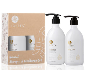 Luseta Marula Oil Conditioner bottle highlighting hydrating care for delicate strands.