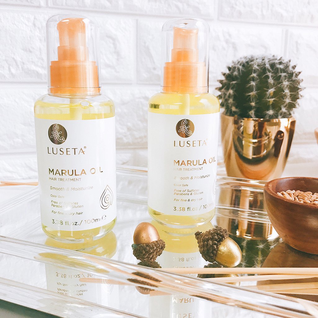 Luseta Marula Oil Hair Treatment texture applied reveals smooth results for fine hair