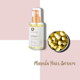 Luseta Marula Oil Hair Treatment finished look highlighting shine and sleekness