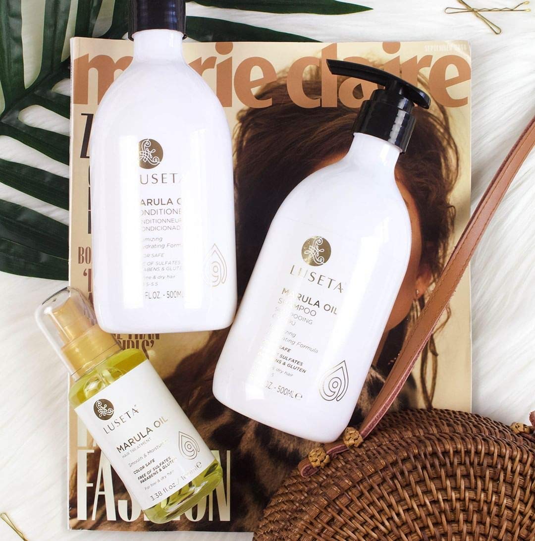 Luseta Marula Oil Quinoa Seed extract highlight supports healthy-feeling roots.