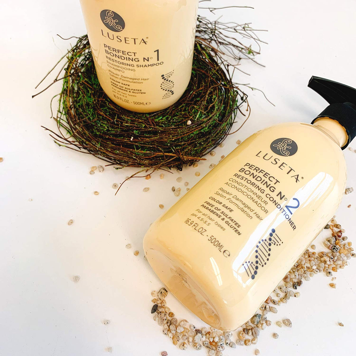Luseta Perfect Bonding Conditioner bottle suggests deep moisture and detangling