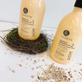 Luseta Perfect Bonding Set packaging showing two products for cohesive care