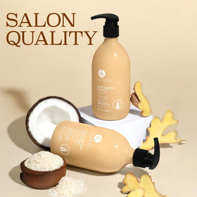 Luseta Rice Water Conditioner bottle pour signals frizz control and shine.