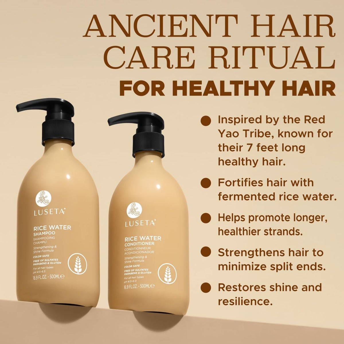 Luseta Rice Water Set packaging presents a complete nourishing duo.