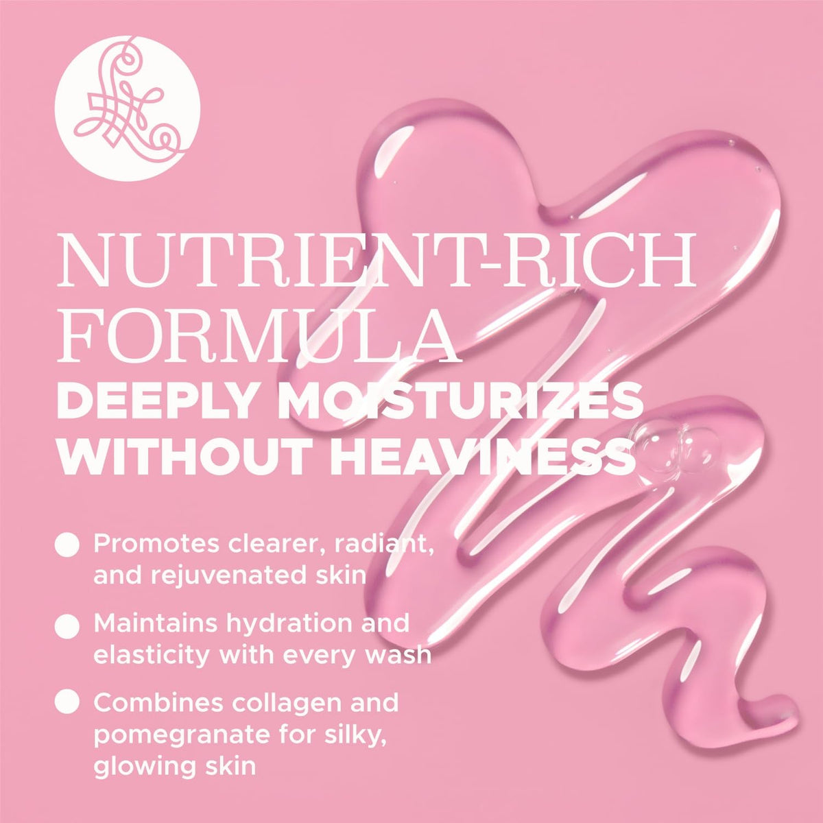 Luseta Rose Oil Body Wash label close-up emphasizes sulfate-free formula