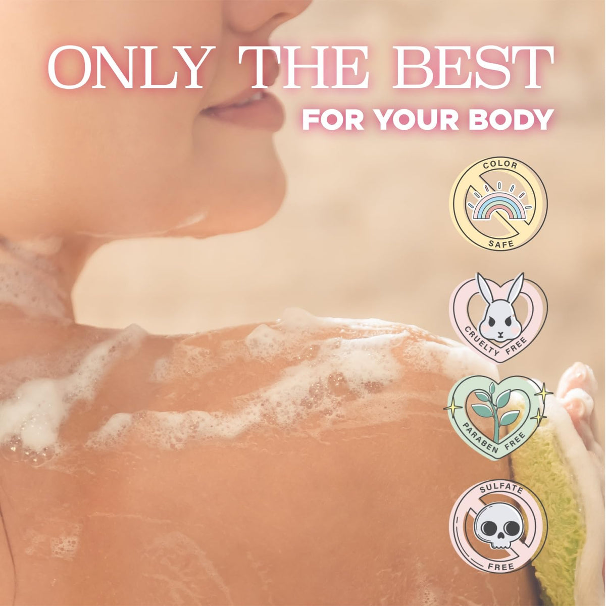 Luseta Rose Oil Body Wash smooths skin after cleansing