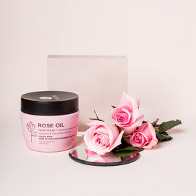 Luseta Rose Oil Hair Mask being applied for detangling and shine