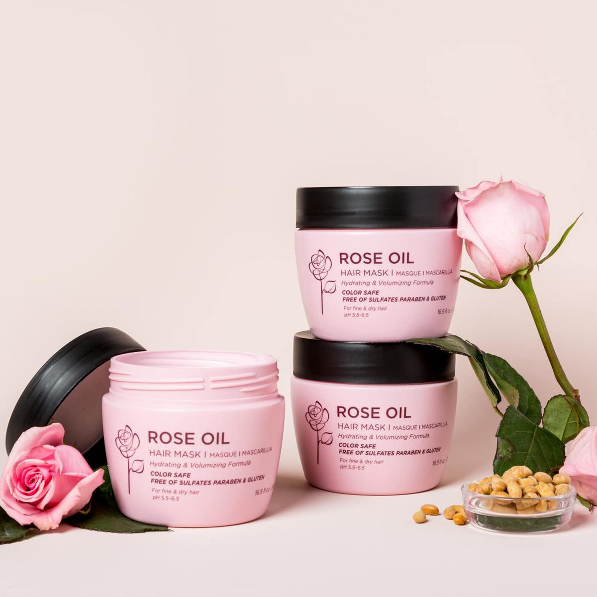 Luseta Rose Oil Hair Mask sulfate-free safety label