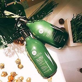 Luseta Tea Tree Shampoo pump dispense for convenient, color-safe daily use