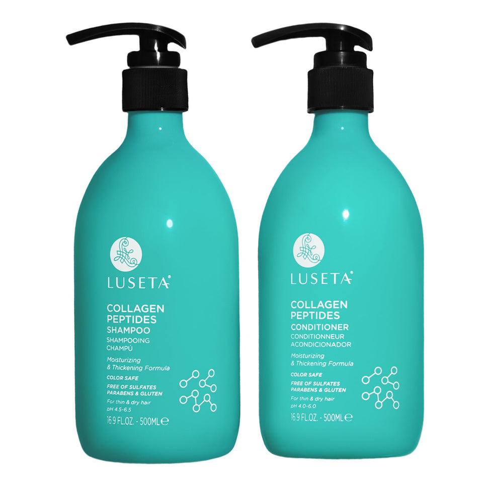Luseta thickening shampoo bottle front for fuller-looking hair.