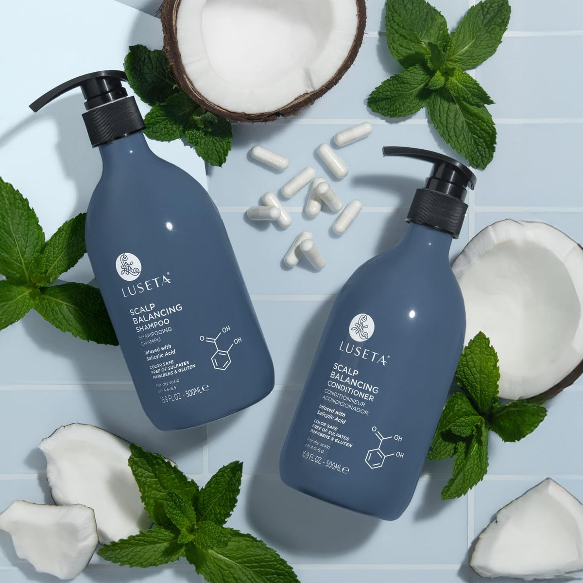 Luseta two-bottles pack image highlighting convenient 2 x 16.9 fl oz