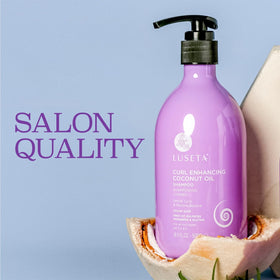 Luseta Curl Enhancing Shampoo lather demonstrates gentle cleansing for moisture-rich curls.