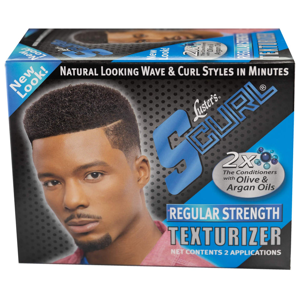 Luster's S-Curl Regular Strength Texturizer bottle pour for easy, natural waves.