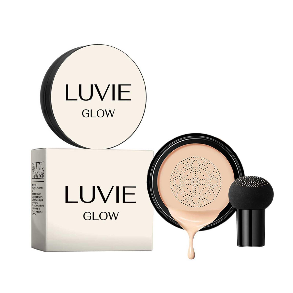Luvie Glow Foundation Cushion Ivory compact for fair skin with hydrating coverage