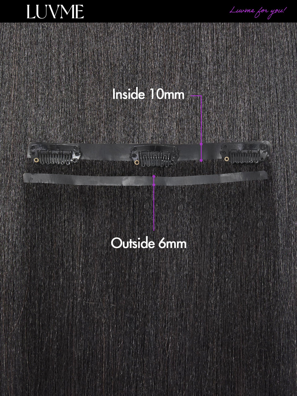 LUVME balanced-weight clip-ins distribute fullness without heaviness