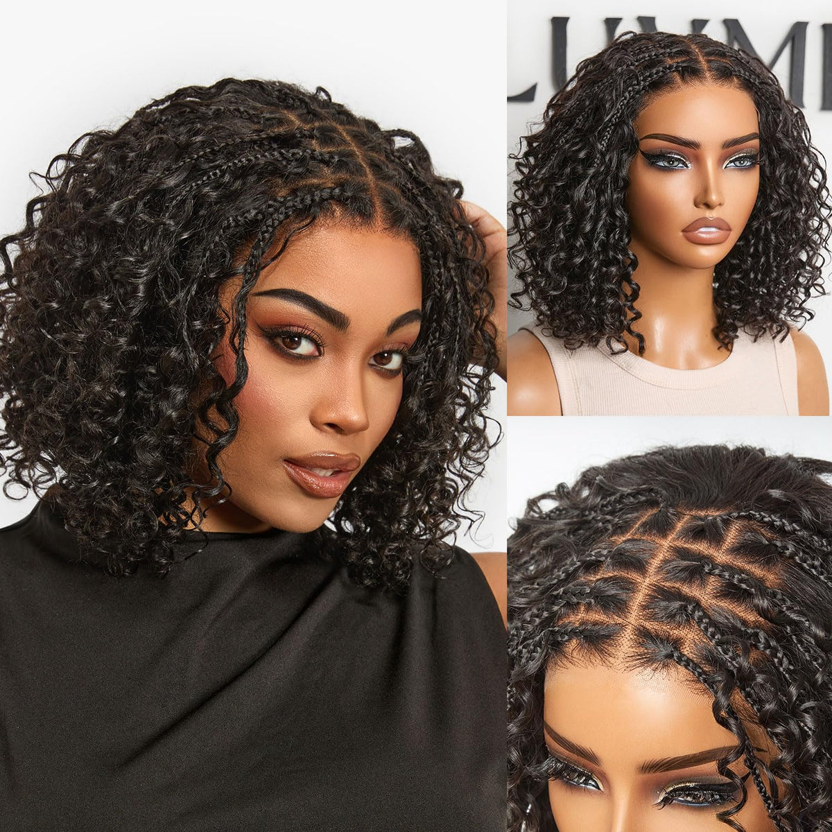 LUVME HAIR braided deep curly 5x5 closure shows natural hairline and seamless blend for everyday wear.