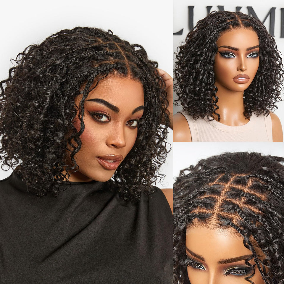 LUVME HAIR braided deep curly 5x5 closure shows natural hairline and seamless blend for everyday wear.